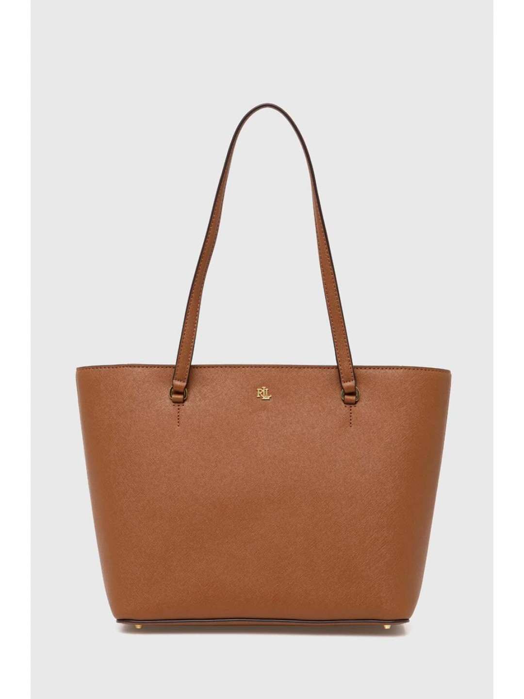 Kožená kabelka Lauren Ralph Lauren béžová barva 431924351